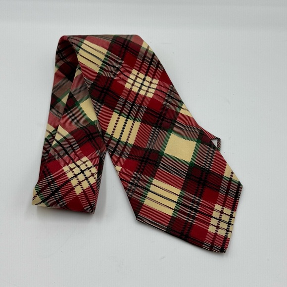 Polo by Ralph Lauren Red and Cream Plaid Tie - Picture 1 of 4